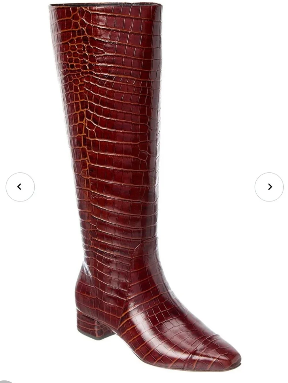 NWT$795 Veronica Beard Cecile Croc Embossed Knee High Boots Sz 6.5